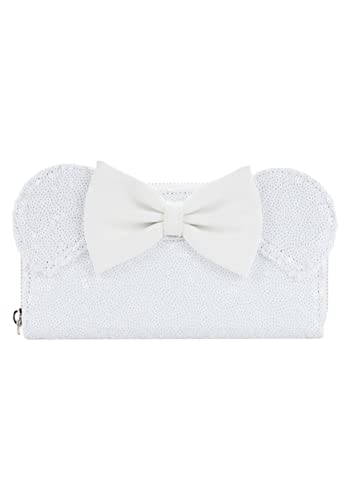 Loungefly Disney Minnie Sequin Wedding Zip Around Wallet