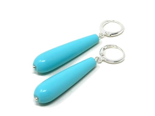 Boucles d'oreilles pendantes turquoise et argent pour sublimer vos robes d'été