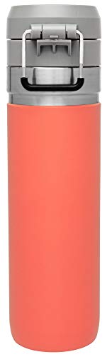 Image of Stanley Quick Flip GO Water Bottle 24 oz | Push Button Lid | Leakproof and Packable for Travel and Sports | Insulated Stainless Steel | BPA-Free | Guava