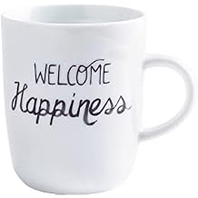 KAHLA Porcelain Modern Cylindrical Drinking Cup, 350 ml, Black - Welcome Happiness