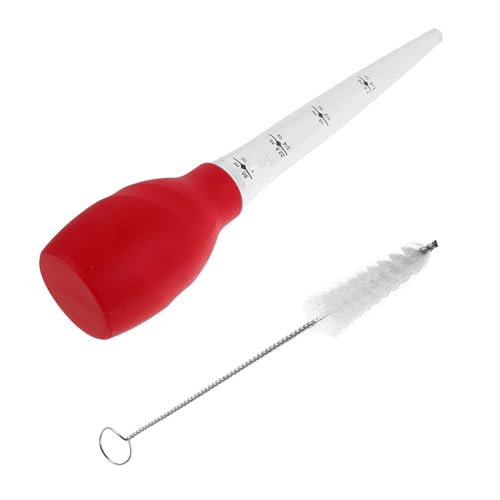JECOMPRIS Small Turkey Baster with Cleaning Brush Silicone Food Baster for Cooking Marinating Bbq Multi-functional Oil Injector for Poultry Meats Fish Easy to Clean and Use