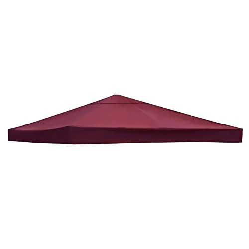 Tonnelle imperméable abri extérieur : auvent de rechange 3x3m robuste rouge vin - 2