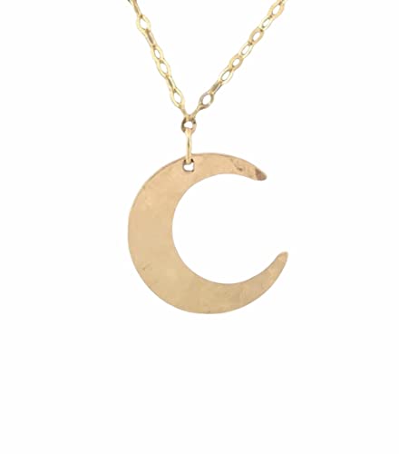 Hammered Crescent Moon Necklace 
