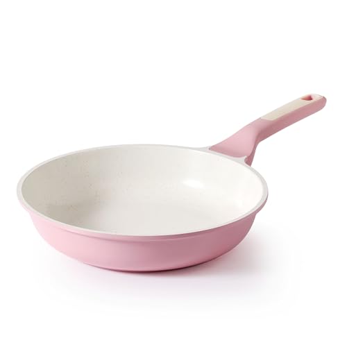 Image of SENSARTE Nonstick Ceramic Frying Pan 8-Inch, Healthy Non Toxic Skillet, Induction Compatible Omelet Pan with Heat Resistant Handle, PFAS-Free, Pink