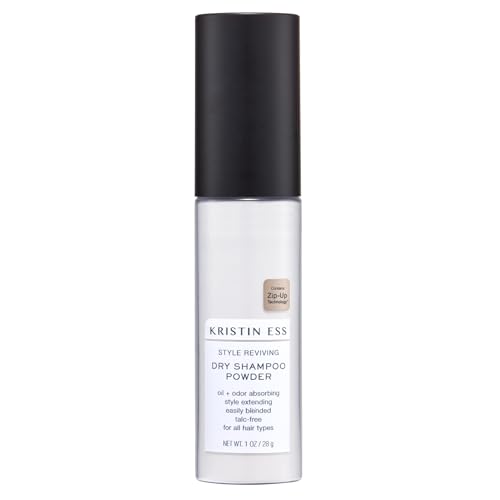 Kristin Ess Travel Size Dry Shampoo Powder For Oily Hair - Fresh Pear Fragrance - Non-Aerosol Style Extender - Sulfate Free, Color Safe, Vegan + Clean - Lightweight - Easily Blends In Dark Hair
