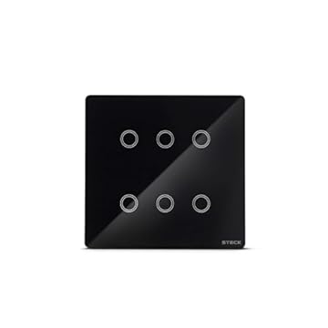 Steck, Interruptor Inteligente 4X4", Touch Wi-Fi Steck Ambiente Conectado, 6 Módulos, Preto
