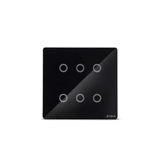 Steck, Interruptor Inteligente 4X4", Touch Wi-Fi Steck Ambiente Conectado, 6 Módulos, Preto