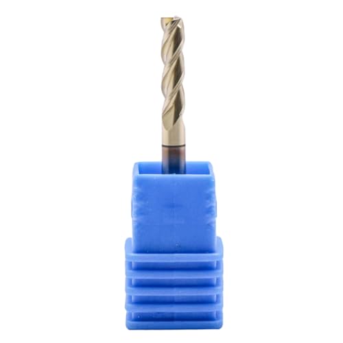 Image of 5Pcs 1 /8 inch 3 Flute Solid Carbide Square End Mill, ZrN Coated for Aluminum | 37 Helix, 1 /8 inch Cutting Dia, 1 /8 inch Shank Dia, 1 /2 inch Length of Cut, 1-1 /2 inch Overall Length, for Milling Aluminum and Copper