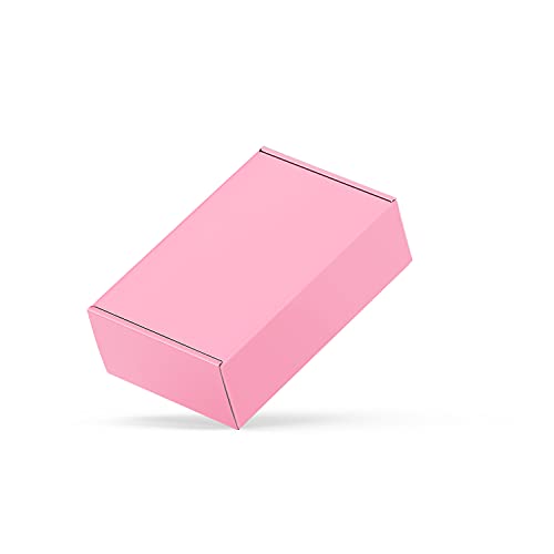 Image of 50 Pack 4 inchx6 inchx2 inch Shipping Boxes, Corrugated Cardboard Small Box Mailer, Shipping Boxes for Small Business for Gift Packing- TONESPAC (4 inchx6 inchx2 inch, Light Pink)