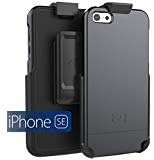 iPhone 5/5s/iPhone SE (2016) Belt Clip Case, Encased SlimSHIELD Series (Ultra Slim) Cover w/Swivel Holster - Black (for Apple iPhone 5, 5S, iPhone SE Old Version)