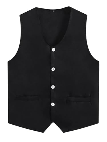 Women Men Button Vest Volunteer Activity Waistcoat Vest Adult Waiter Bartender Work Uniform Clerk Workwear