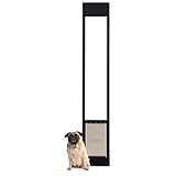 PetSafe Sliding Glass Pet Door - No-Cut DIY Install Doggy Door for Renters - Aluminum Frame - Adjustable Height 75 7/8" to 81" - Ideal for Medium Dogs Up to 40 lb - Black