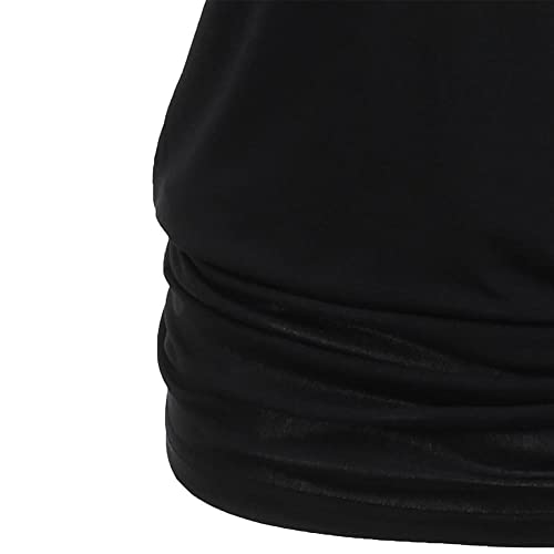 Summer Rock Tops Womens Off Shoulder T Shirt Shoulder Cut Lacerated Sleeve Shirts Casual Plus Size Blouse Black #TOP4