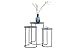 LIFA LIVING 3er Set Runde Beistelltische aus schwarzen Metall, 3X Stapelbare Couchtische, Moderner Kaffeetisch im Industriedesign, bis max. 2 kg belastbar