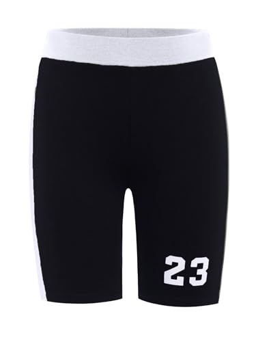 Jugaoge Kids Girls Athletic Shorts Number Print High Waist Stretchy Biking Shorts Workout Running Gym Shorts3