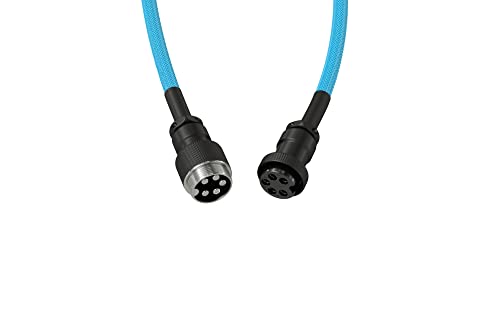 Image of GLORIOUS Coiled Keyboard Cable - Coiled USB C Cable Artisan Braided Cables for Mechanical Gaming Keyboard Coiled Cable - Custom Keyboard Cable (Electric Blue)