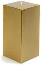 3 x 6" Metallic Bronze Gold Square Pillar Candle (12pcs/Case) Bulk