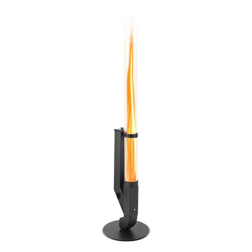 Peviasot Brûleur à granulés en acier noir avec verre borosilicate de 100 cm, clapet de combustible réglable, chauffage de terrasse et feu de jardin