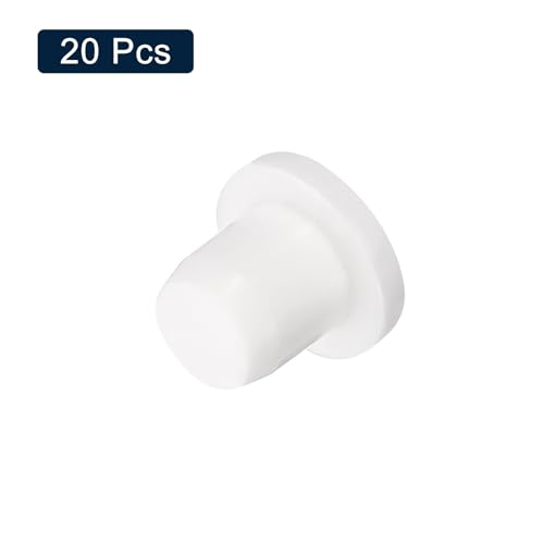 Image of uxcell 20 Pieces White Rubber Stopper, S8.5 Waterproof Plug Holes for 8.5mm / 0.33 inch Hole