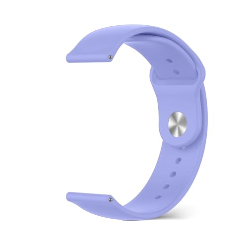 PinnWaa Silicona Correas para 22mm, Liberación Rápida, Suave Deportiva Impermeable Correas, Pulsera con Hebilla Ajustable, Bandas de Repuesto para Hombre y Mujer - Púrpura