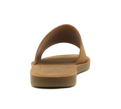 Image of Soda Shoes Efron-S Women Flip Flops Basic Plain Slippers Slip On Sandals Slides Casual Peep Toe Beach