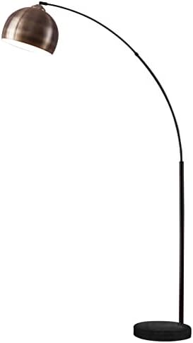 Versanora Teamson Home VN-L00010AB Arquer Floor Lamp, Anti-Brass/Black Marble Base