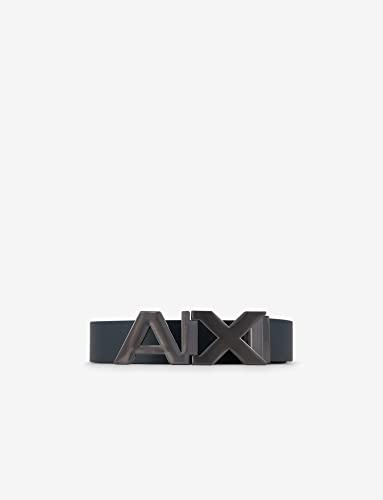 Armani Exchange Men's Split Leather Double Sided Large Logo Belt2