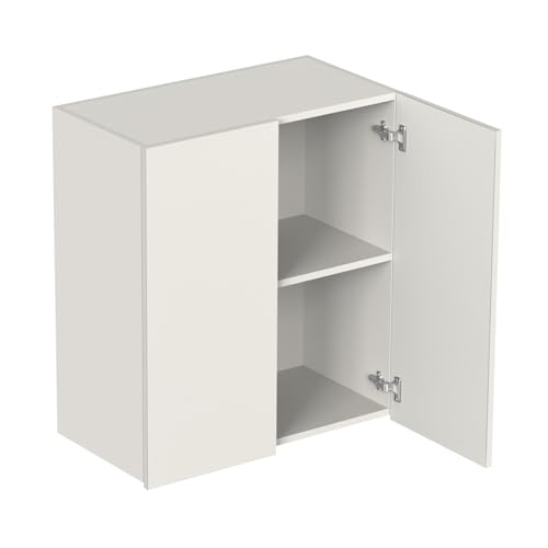Image of BLUEWUD Opryt Engineered Wood Kitchen Cabinet Rack, Wall Mounted Storage Crockery Cabinet Unit for Kitchen Utensils, Jars, Spices, Space Saving Modular Cupboard for Home & Kitchen DIY (White)