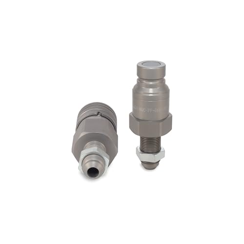 Image of 1 /2″ Flat Face Hydraulic Quick Couplers Set - 1 /2″ JIC Port Bulkhead Mount