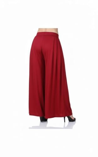 Image of Women's Wide Leg Palazzo Trousers, High Waist, Flowy Maxi Style, Black and White