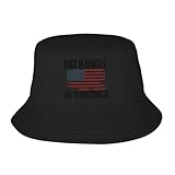 No Kings in America Bucket Hat Summer Sun Beach Fishing Cap Fisherman Packable Hats Travel Caps for Protection-R2 Black