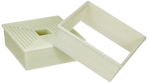 IBILI Dough Cutter Set Square/Plain, Transparent/White, 9-Piece