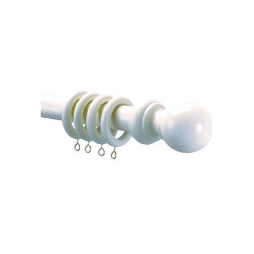Qpc Direct Wood Curtain Pole Set 28mm White 240cm 8ft Comes