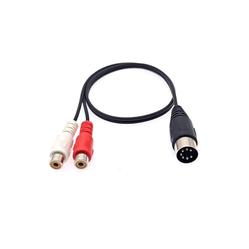 JZK DIN 7 broches vers 2 RCA d'extension câble, adaptateur audio DIN 7 broches mâle vers 2 RCA femelles pour Bang & pour Olufsen, pour Naim, pour Quad,...