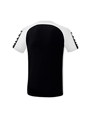 Erima Men's Six Wings Functional T-Shirt, Black, 3XL, Black/White - Image 2