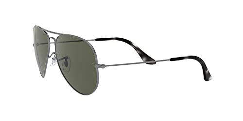 Ray-Ban RB3025 Classic Aviator Sunglasses, Sand Transparent Grey/G-15 Green, 58 mm by Ray-Ban - Image 3