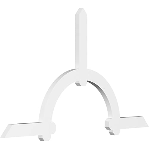 Ekena Millwork GBP072X42X0204ERI00 Ericson Architectural Grade PVC Gable Brackets 72"W x 42"H x 2"D x 4"F, 14/12 Pitch