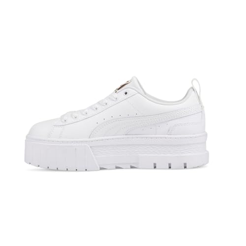 PUMA Kids Girls Mayze Leather Platform Lace Up Sneakers Shoes - White - Size 7 M3