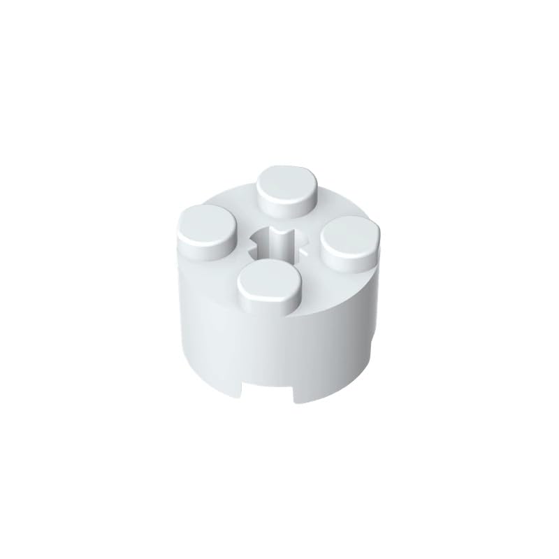 Gobricks 6143 Round Brick Brick Round 2x2 with Axle Hole 50 Pieces GDS-607 Compatible with Lego Building Blocks Color:Milky White — image 1