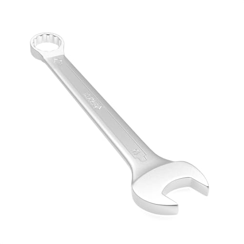 Image of Groz Combination Spanner 15 mm, Length 185 mm | DIN 3113 Standards | Chrome Vanadium, Matt Satin Chrome Combination Wrench Tool | CSP /DIN /15G