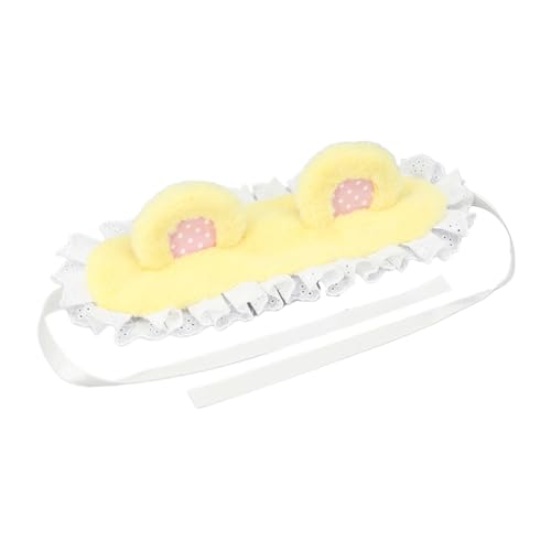 繊細なクマの耳のヘッドバンド プリーツレース ステレオシェイプ ヘアフープ ヘッドピース コスプレ パーティー 女性 ティーン