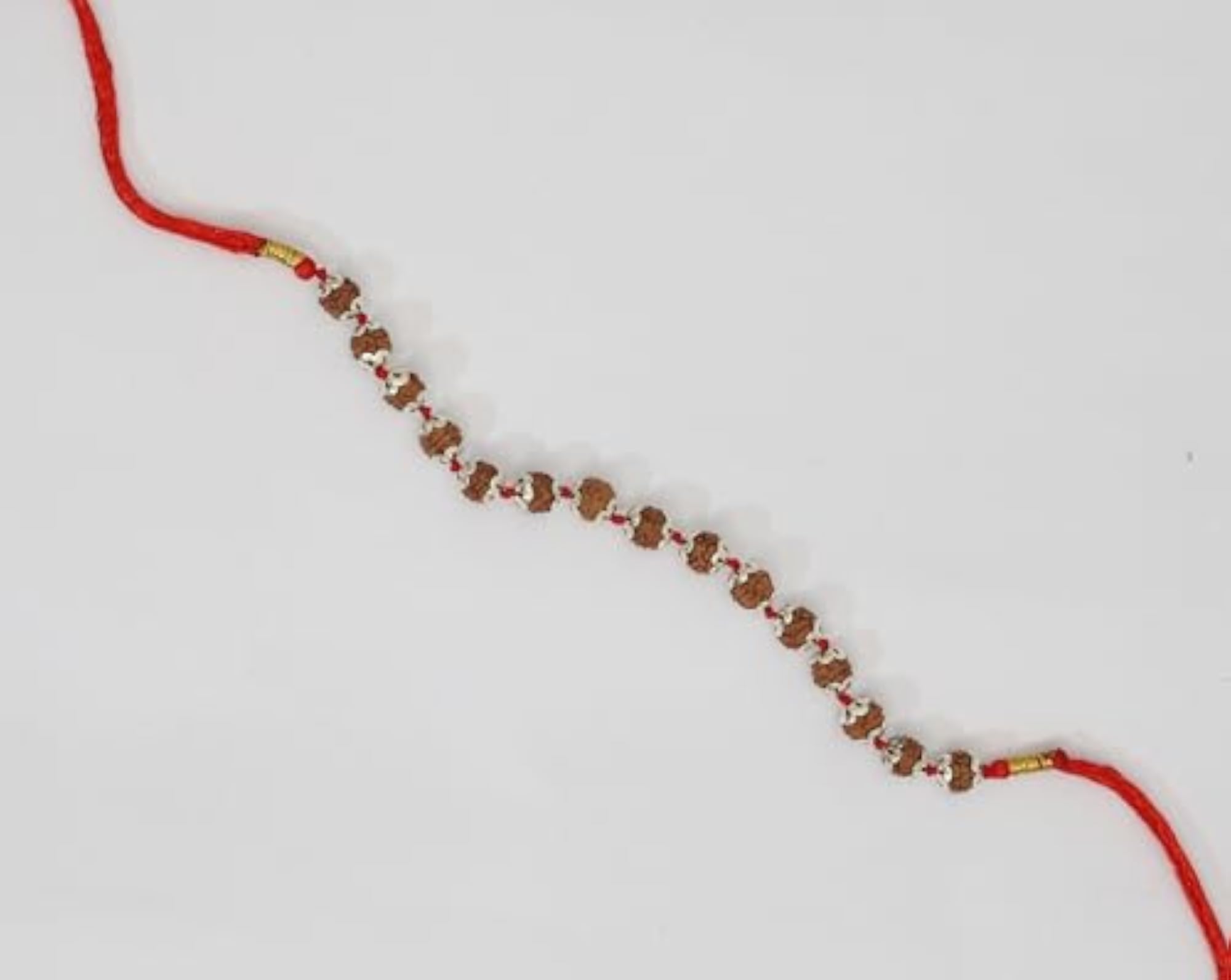 Rudraksha Rakhi with Silver Capping, Natural Color