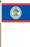 Belize Small 4 X 6 Inch Mini Country Stick Flag Banner with 10 Inch Plastic Pole .. Great Quality Polyester ... New