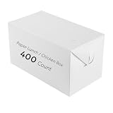 Restaurantware Bio Tek 80 Ounce To Go Boxes 400 Rectangle Take Out Food Containers - Fast Top Closure Disposable White Paper Carry Out Containers Greaseproof For Burgers Or Fried Chicken
