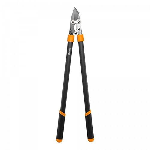 R.G. Coupe-Branches à Crémaillère 77 cm, Ébrancheur à Enclume pour Entretien du Jardin, Noir/Orange
