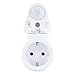 Produktbild SCHWAIGER 661552 Zwischensteckdose PIR Bewegungsmelder Steckdosen-Adapter Licht-Sensor Dämmerungssensor Nachtlicht drehbar 100°, 8m Reichweite Weiß