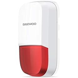 Daewoo DAWOS501 818013 Sirena inalámbrica para Exteriores wos501 para alarmas sa501, Respaldo de batería, Requiere Fuente de alimentación (Enchufe Incluido), 105 db, Multicolor, Regular