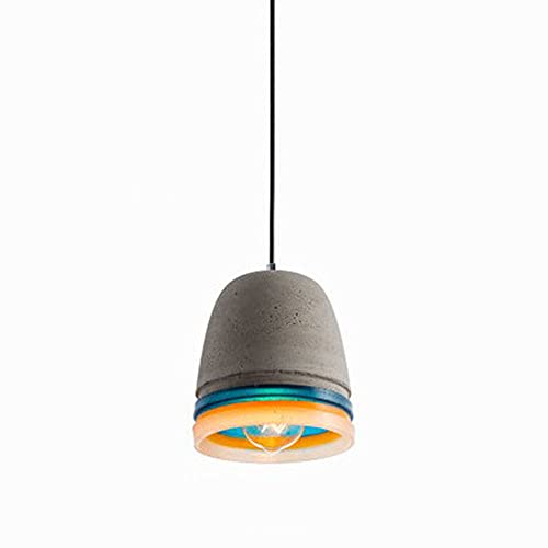 Lámpara colgante para restaurante de cemento industrial con luz E27 y diseño de resina colorida
