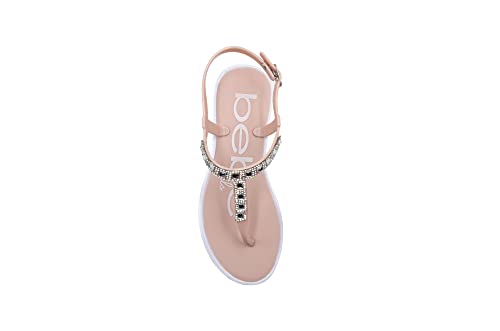 bebe Girls' Sandals - Rhinestone Flat White Thong Sparkly Kids Sandals, Girls Dress Jelly Flip Flop Shoes, Girl Shoes for Wedding, Summer and Spring Dress Size2