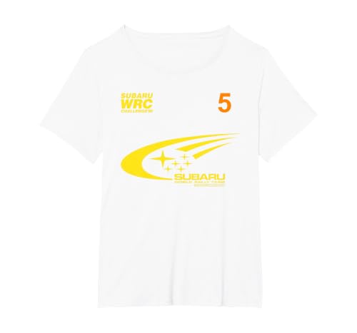 Subaru World Rally Team WRC Challenge 99 Car Racing T-Shirt, Women's Plus, White, 3X
